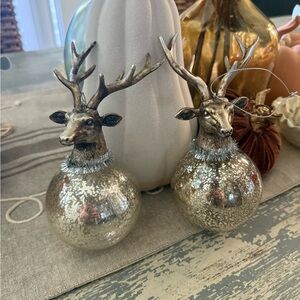 Elegant Silver Reindeer Antlers Ornaments